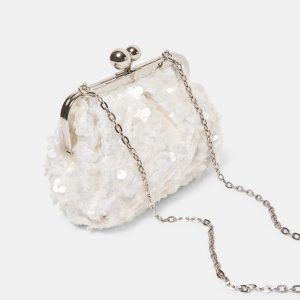 Kendall Clutch White Sequin