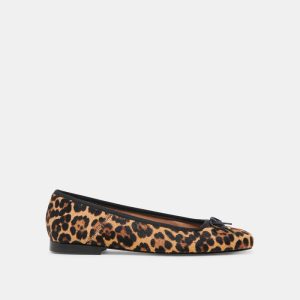 Anisa Ballet Flats Dk Leopard Calf Hair