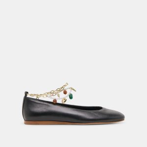 Baiden Ballet Flats Black Leather