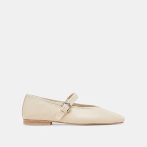 Roslyn Ballet Flats Creme Leather