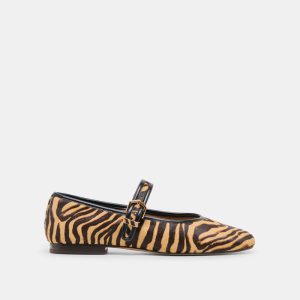 Roslyn Ballet Flats Tiger Calf Hair