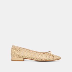 Ulicia Ballet Flats Lt Natural Cross Hatch Raffia