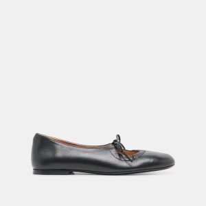 Pazey Ballet Flats Black Leather