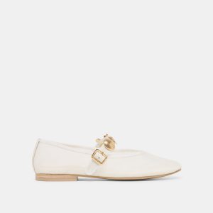 Relan Mesh Ballet Flats White Mesh