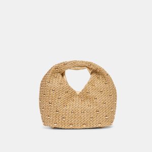 Dahlia Handbag Gold Raffia