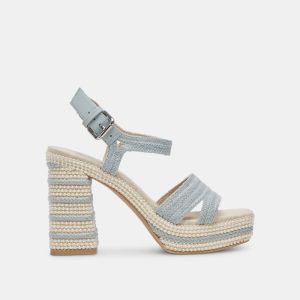 Anira Pearl Heels Light Blue Pearls