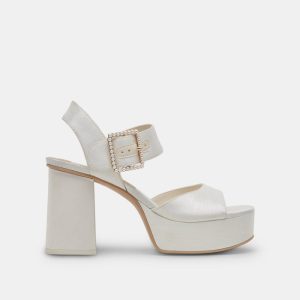Bobby Pearl Heels White Pearls
