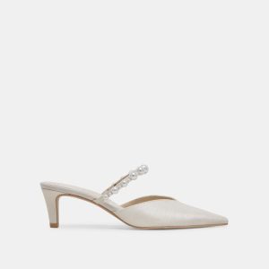 Kanika Pearl Mid Heels Vanilla Pearls