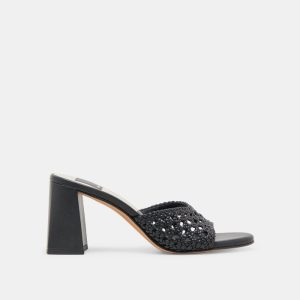 Margoe Heels Black Woven Stella
