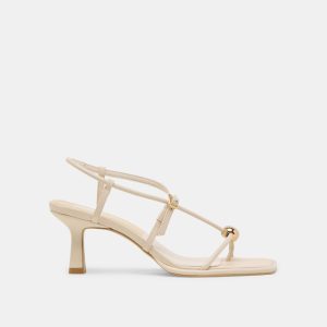 Mylee Heels Creme Leather