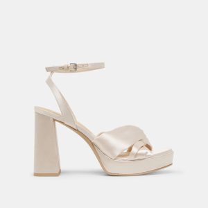 Parlo Heels Ivory Satin