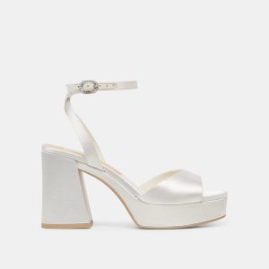 Felica Heels White Satin