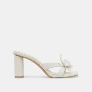 Nikil Heels White Leather