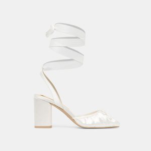 Tisha Heels True White Satin