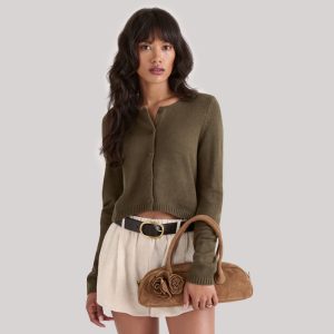 Boracay Shoulder Bag Brown Suede