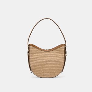 Bree Shoulder Bag Tan Woven Raffia
