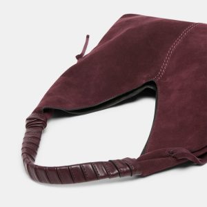 Merrick Tote Burgundy Suede