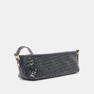 Savaii Woven Shoulder Bag Black Woven Leather