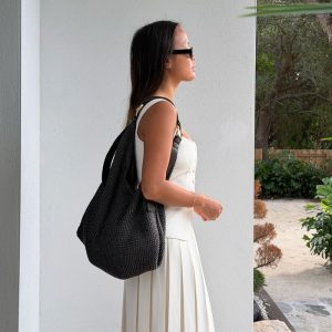 Miriel Tote Chocolate Raffia
